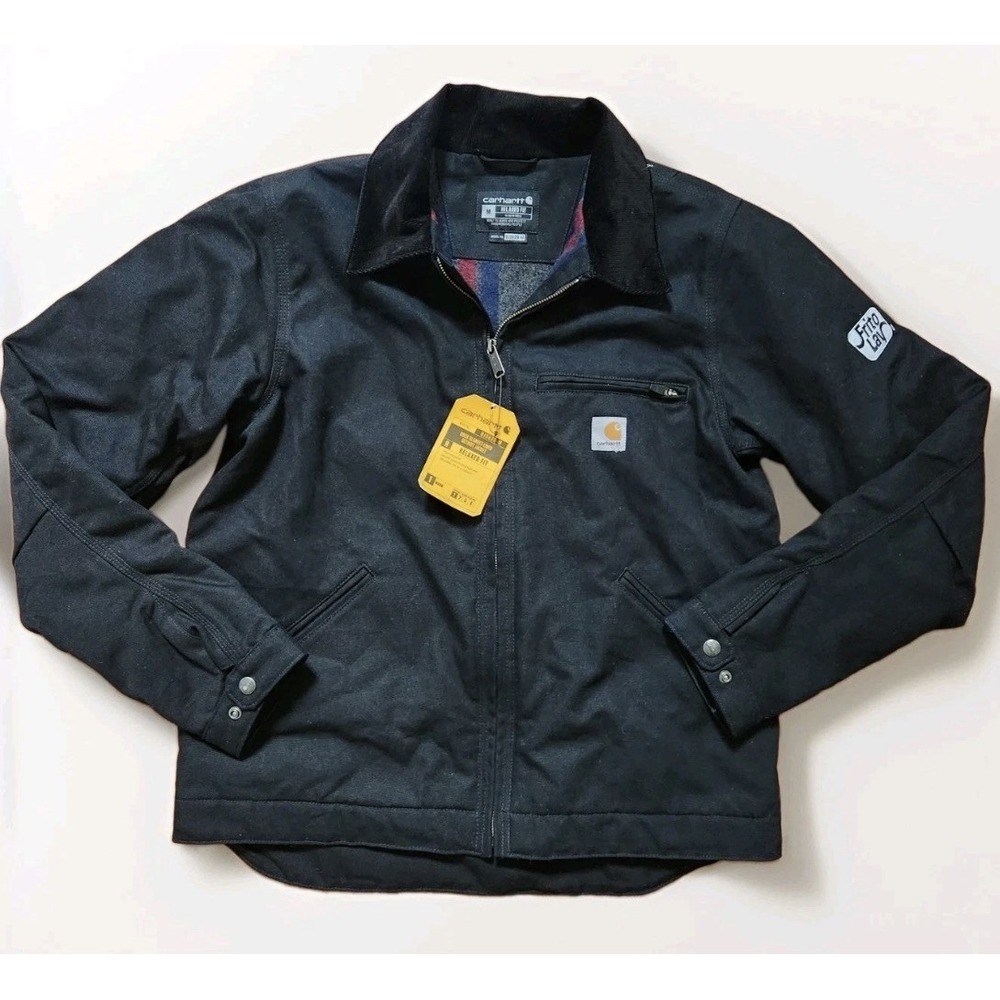 Men's Black Carhartt Detroit Jacket Relaxed Fit Coat Lining 2xl 2x 2xl FRITO LAY